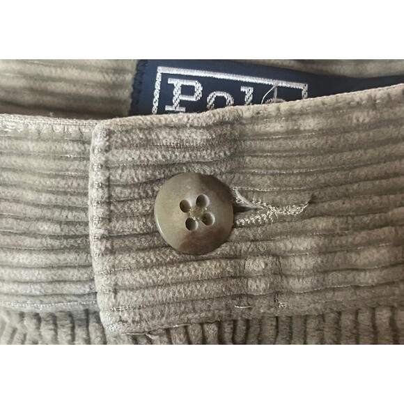 Vintage Polo Ralph Lauren Mens 34x30 Khaki Beige Corduroy Pants - Picture 2 of 6